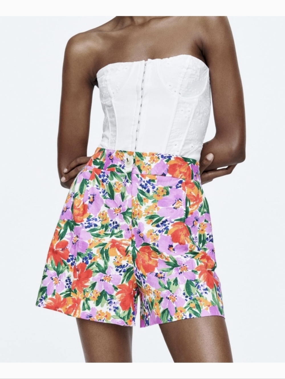 Zara Spring Floral Shorts, M